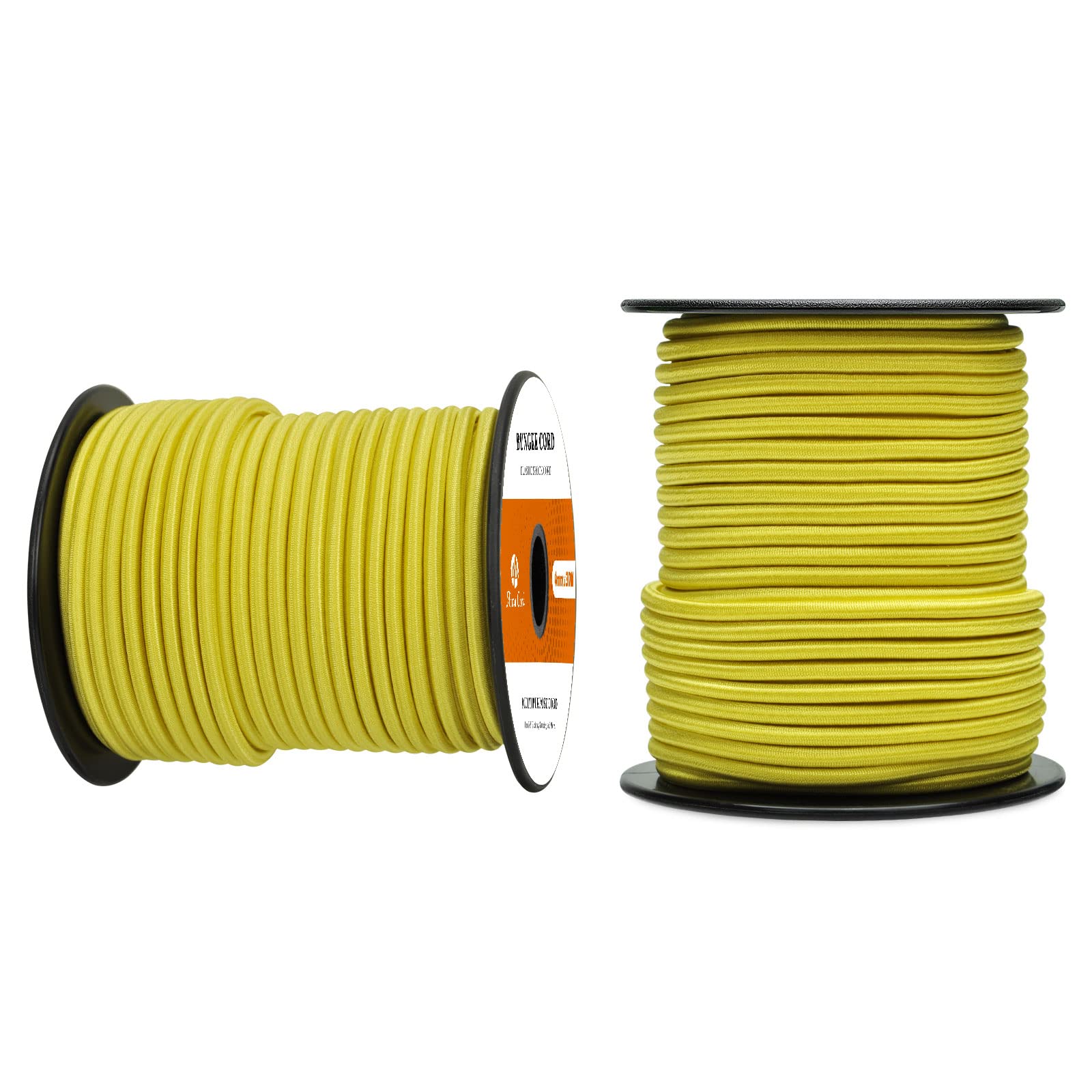 Abma Cord Bungee Cord 4mm 30M Elastic Shock Cord 100% Stretch Elastic Bungee Rope for Tarpaulin, Trailer, Backpack, Tent Pole, Kayak - Neon Yellow — image 1