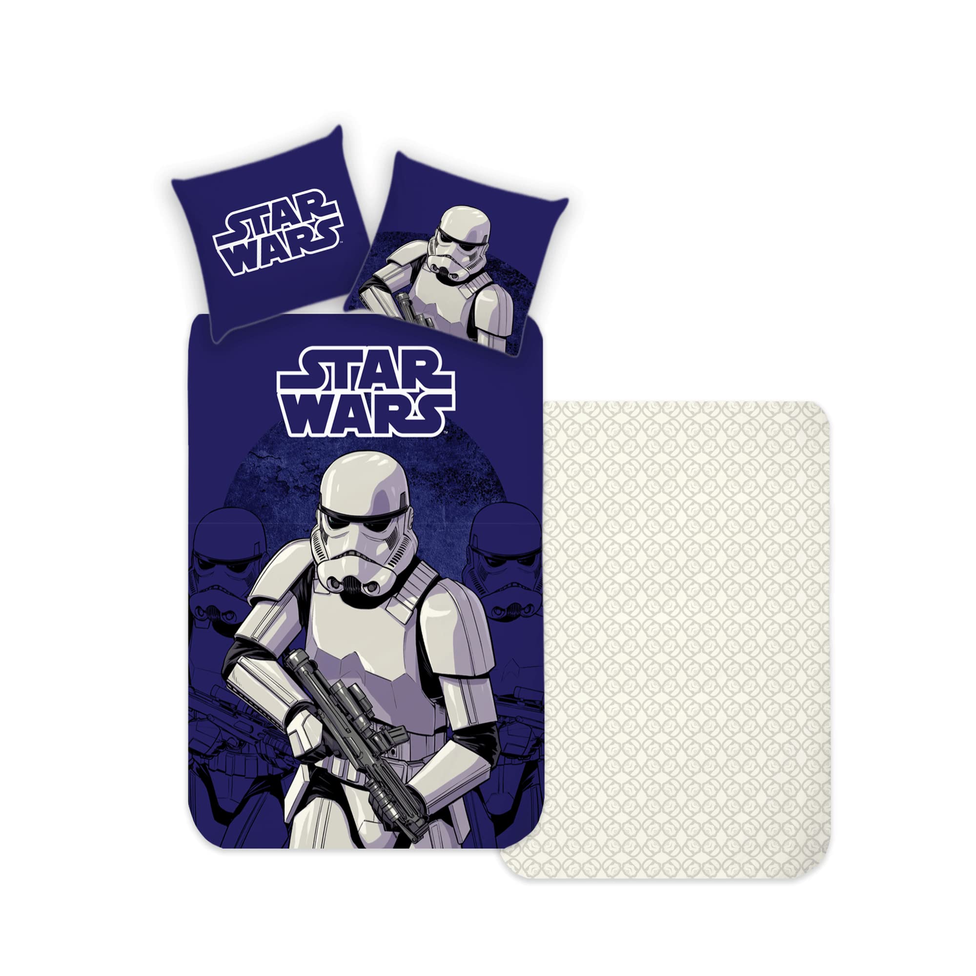Disney Home Mandalorian Reversible Bed Linen Set, 135 x 200 cm, Pillowcase 80 x 80 cm, Super Soft Renforcé 100% Cotton, 2-Piece Mandalorian, Darth Vader Bed Linen, Soft and Comfortable on the Skin