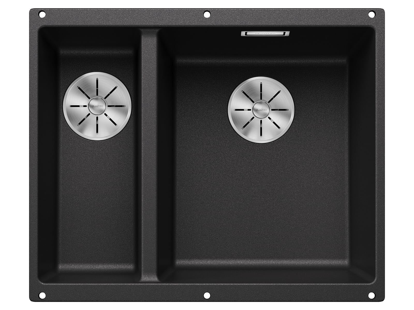 BLANCO SUBLINE 340/160-U – Undermount Double Bowl Kitchen Sink for 60 cm Wide Base Units – Made of SILGRANIT – Grey – 523558, 340/160 mm Beckenbreite