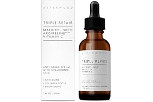 Asterwood Triple Repair Matrixyl 3000 + Argireline + Hyaluronic Acid + Organic Vitamin C Serum for Face; Anti-Aging Face Serum, Anti-Wrinkle Serum, Facial Skin Serum Skin Care, 29ml/1 oz