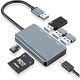 USB Hub 3.0,Vilcome USB Hub with SD Card Reader(3 USB 3.0 Ports + SD & TF Card Slots),5Gbps USB Hub Adapter for MacBook Pro/A