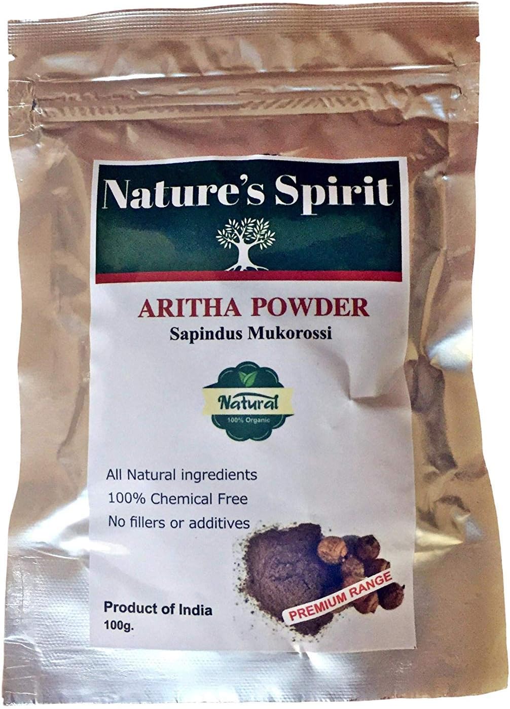 Natural Aritha Reetha Powder Fully Certified 100g Hair Body Scalp