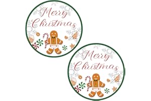joycraft 120Pcs Merry Christmas Stickers, Christmas Gift Stickers, 2Inch Gingerbread Man Christmas Stickers, Christmas Holida