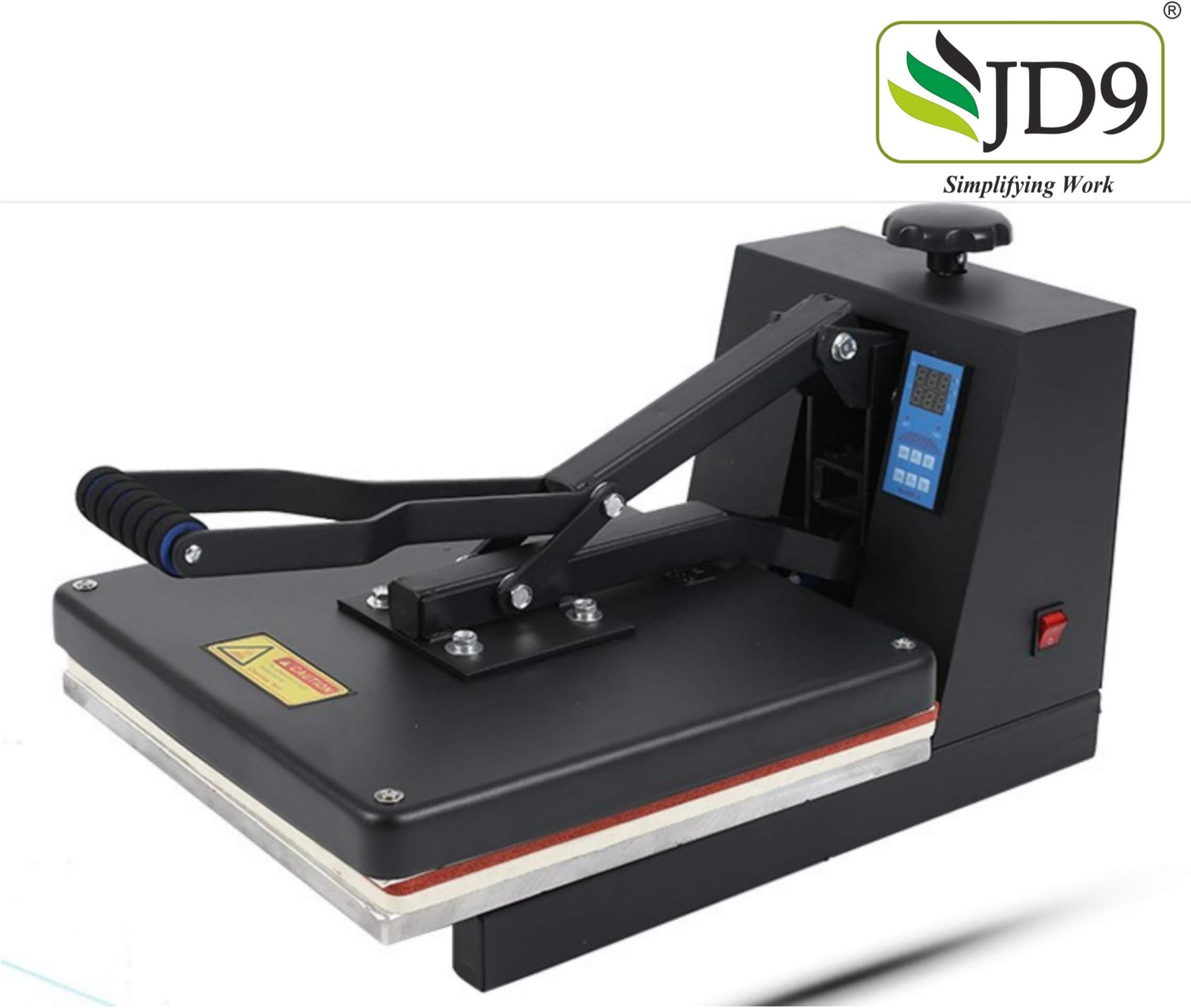JD9 15" x 15" Industrial-Quality Digital Sublimation Heat Transfer Machine T-Shirt Heat Press Machine, 38 x 38 cm, Black