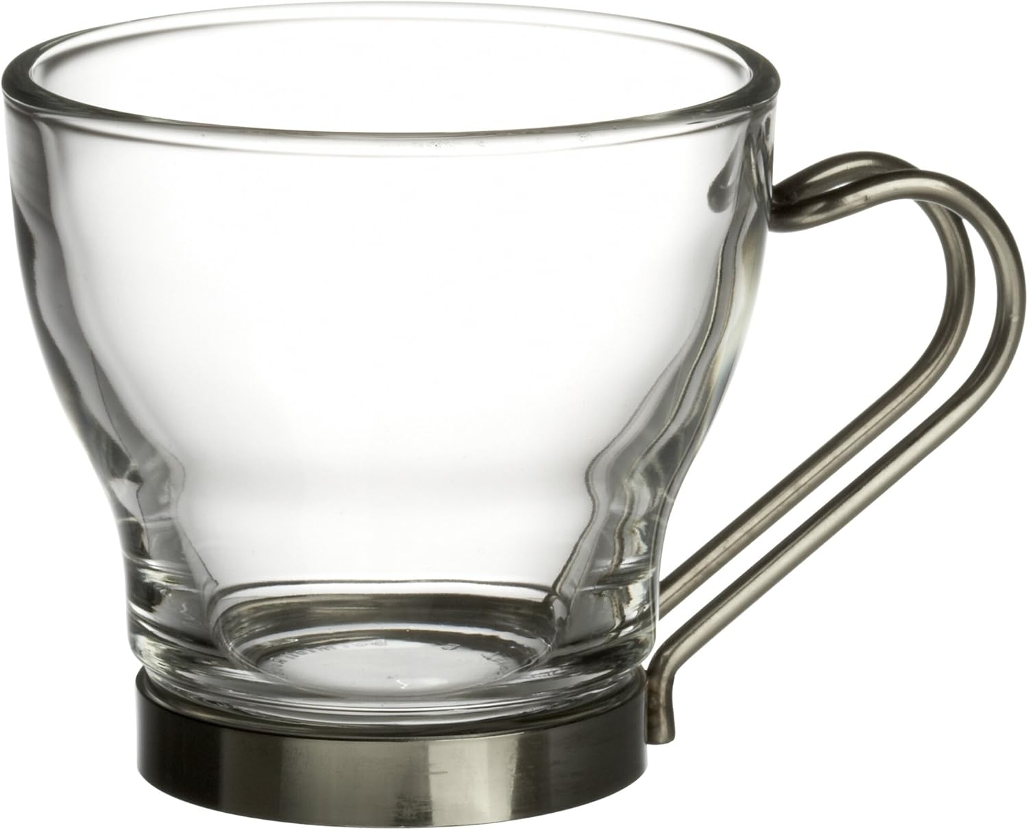 Bormioli Rocco Oslo Espresso Cup with Stainless Steel Handle, 3.5 Ounce