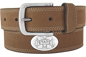 ZEP-PRO NCAA Mississippi State Bulldogs Light Crazy Horse Leather Concho Belt