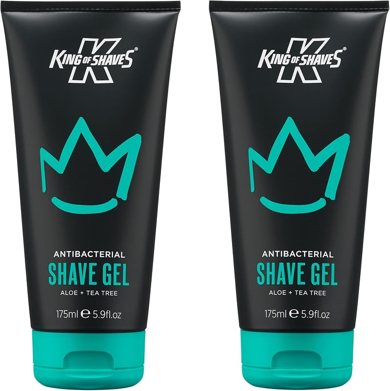 King of Shaves Antibacterial Shaving Gel Low Foam 2x175ml
