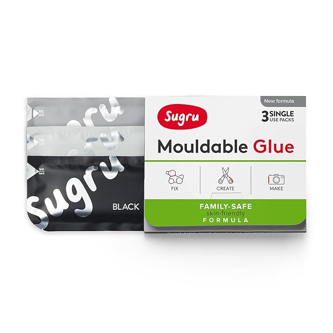 Sugru Formbarer Kleber - Familien- und Hautfreundliche Formel - Schwarz, Weiss und Grau (3-pack)