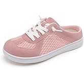 LeIsfIt Mules for Women Wide Slip-on Mule Shoes Breathable Walking Shoes Comfortable Backless Sneakers with Removable Sole