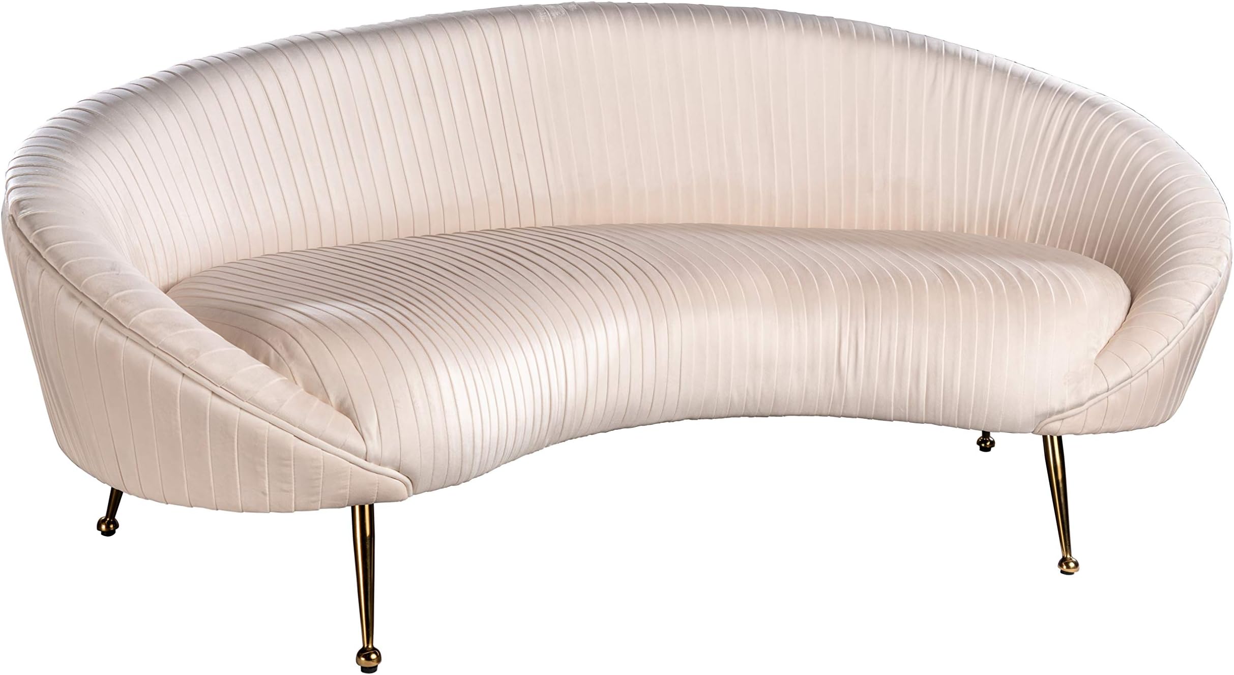 Statements by J Elegant Beatrice Curved, 30.5 Inch Tall, Sofa, Large, Off White, Gold
