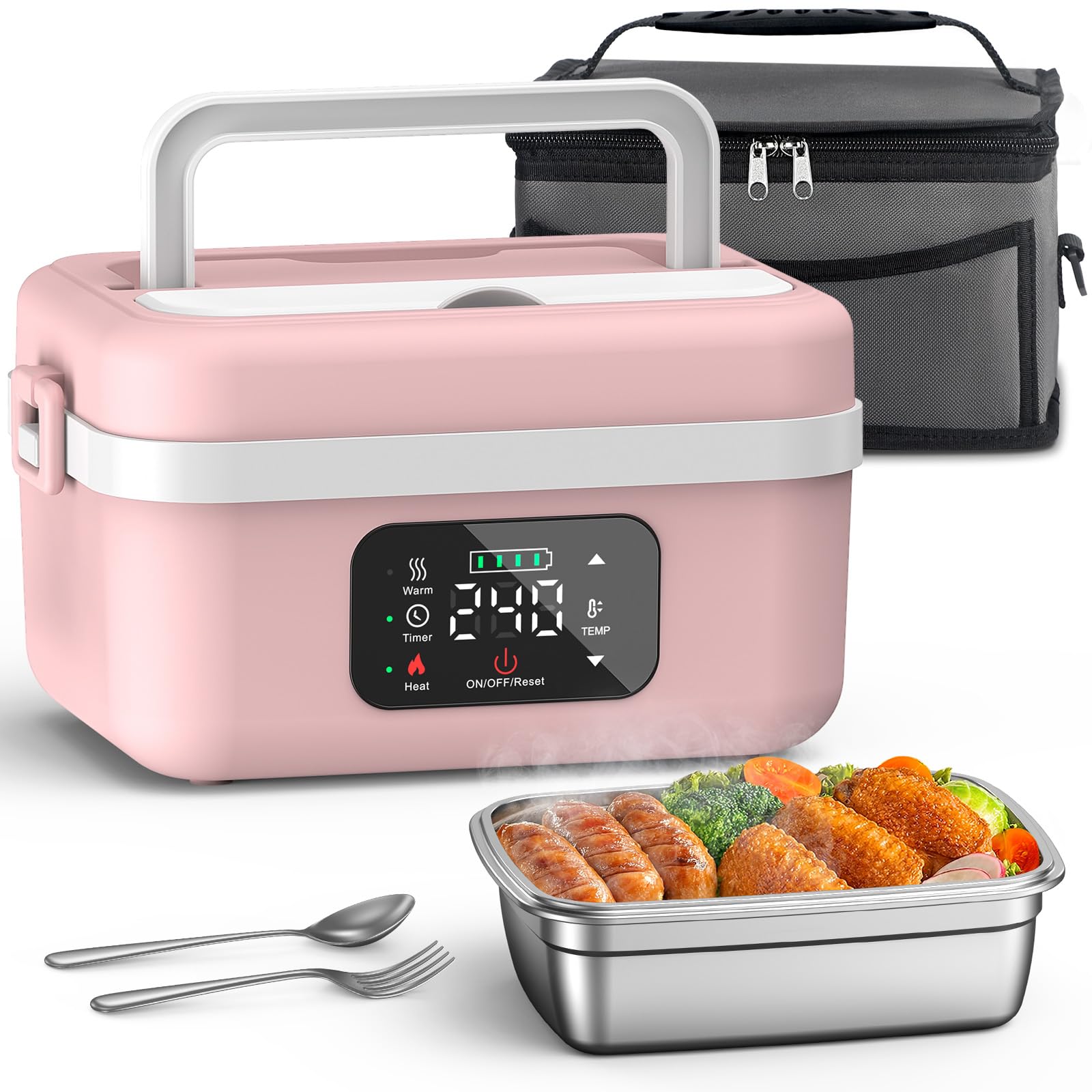 Photo 1 of VASG Cordless Electric Lunch Box for Adults, 16000mAh Rechargeable Auto Heated Lunch Box, 1L Portable Self-Heating Food Warmer for Office, Picnic, Car & Outdoor Use