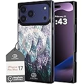 Cocomii Retangle Case for iPhone 17 Pro Max, Compatible with MagSafe, Black Real Mother of Pearl