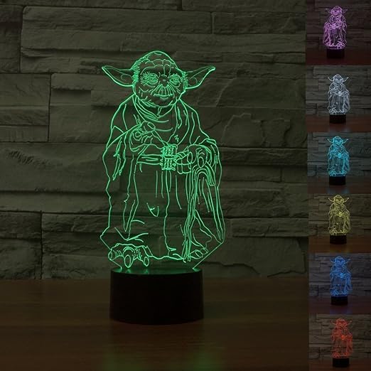 Smartera Star Wars Film Charaktere Meister Yoda Usb 3d Optische Tauschung 7 Farbwechsel Touch Led Licht Lampe Amazon De Beleuchtung