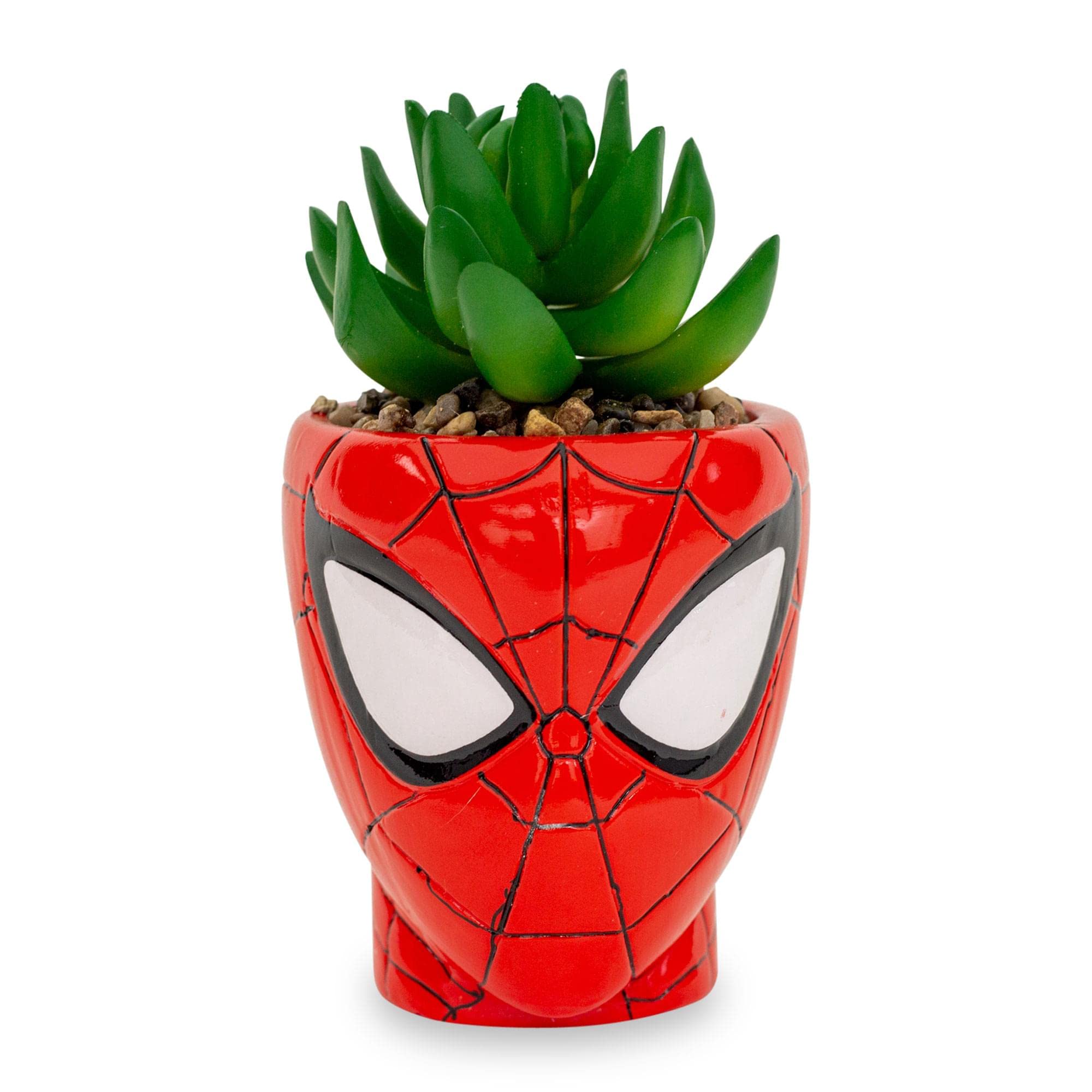 Toynk Marvel Comics Spider-Man 3-Inch Ceramic Mini Planter With Artificial Succulent