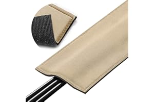 UT WIRE 5-FT Carpet Cord Cover for Floor, Cushioned Cord Protector | for Loop Pile, Berber or Commercial Office Style Carpet ONLY | WILL NOT WORK on Cut Pile Carpet, Beige Color