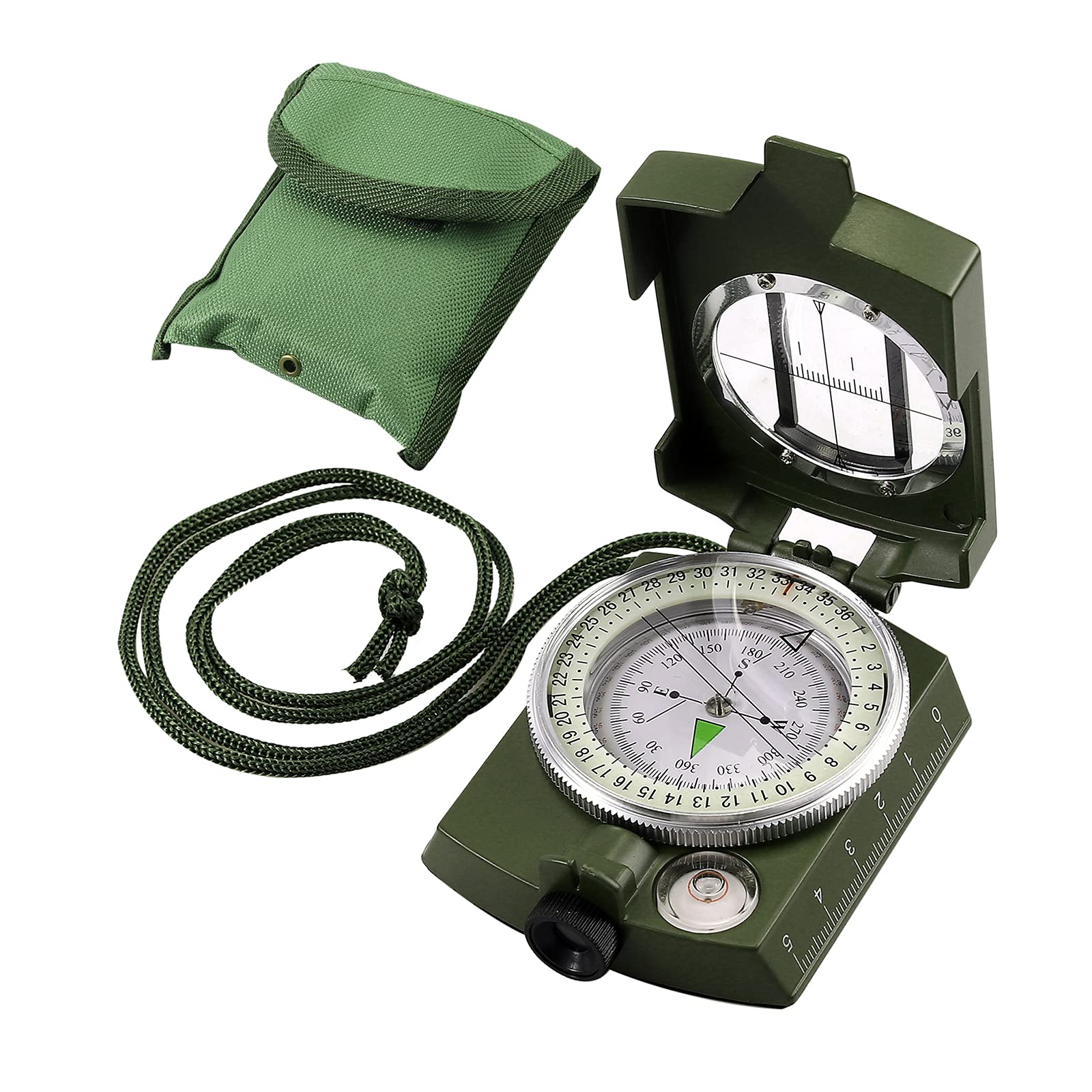 VINTEAM Waterproof and Shockproof Compass Hiking with Fluorescent Design, Adjustable Diopter Sighting Lens, Multi-functional Compass Navigation for Hiking Camping Adventure -Camouflage