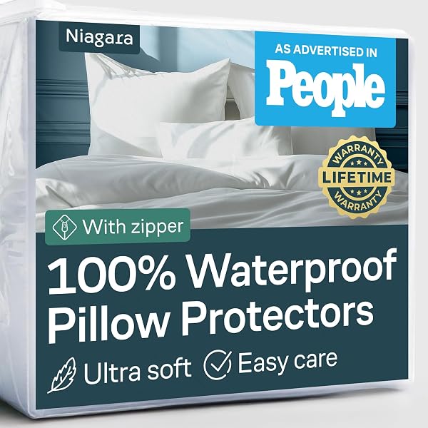 NIAGARA 4 PACK WATERPROOF PILLOW PROTECTORS STANDARD 20X26...