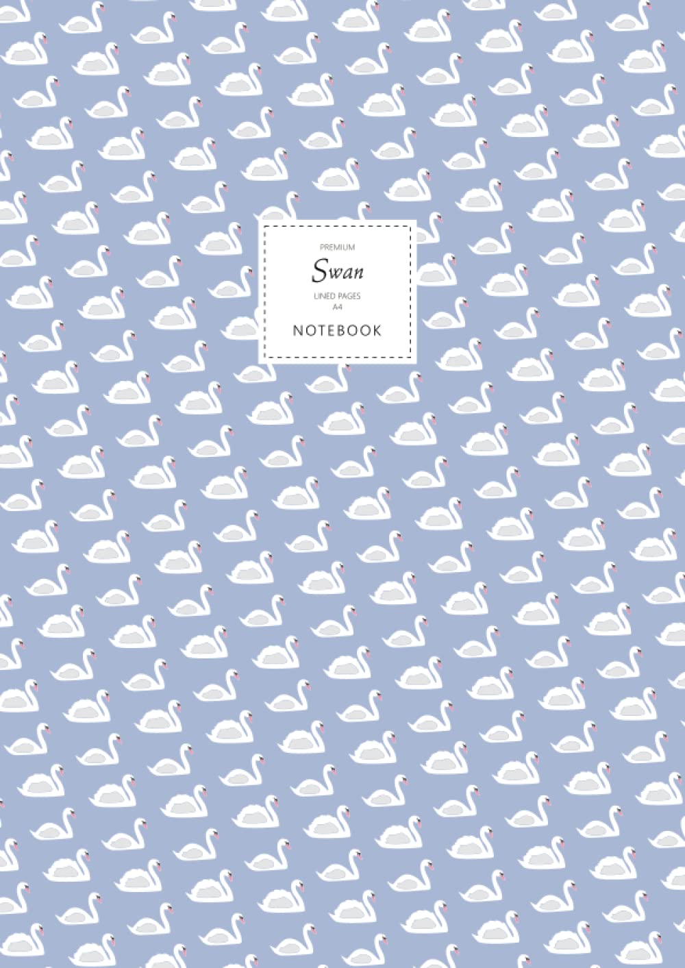 Swan Notebook - Lined Pages - A4 - Premium: (Lavender Edition) Fun notebook 192 lined pages (A4 / 8.27x11.69 inches / 21x29.7cm)