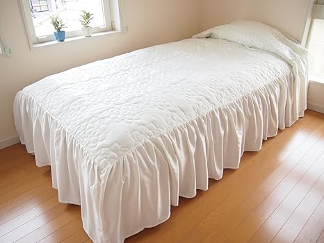 Amazon パリス ベッドスプレッド ベッドカバー シングル Sl 幅110cm 長さ280cm 高さ45cm アイボリー ベッドカバー オンライン通販