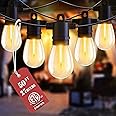 LONIUTO Outdoor String Lights, 50FT Patio String Lights with 27 S14 Vintage Waterproof & Shatterproof LED Bulbs, 2700K Hanging String Lights for Outside Backyard Cafe Garden Bistro Porch