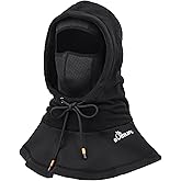 Thermal Winter Double Thickened Balaclava -Full Face Cold Weather Fleece Ski Hat Cap Face Mask Hood for Outdoors Skiing Cycling Black