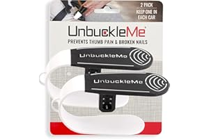 UnbuckleMe Car Seat Buckle Release Tool (As Seen on Shark Tank) - Easy Opener Aid for Arthritis, Long Nails, Older Kids - Button Pusher for Infant, Toddler, Convertible Car Seats (2 Pack, Black)