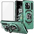 Ailiber OnePlus 10T 5G Case with Screen Protector, Ring Kickstand for Magnetic Car Mount, Military Grade, Heavy Duty Shockproof Protective Cover - Green