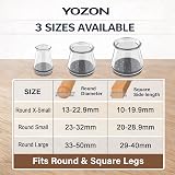 YOZON 24 Pcs Chair Leg Floor Protectors 23-32mm Round Fit Sliders view 2