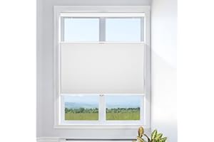 Grandekor Top Down Bottom Up Cellular Shades Cordless,46" W x 48" H,Pull Down Honeycomb Blinds for Windows Room Darkening Blinds & Shades for Living Room Bedroom,White(100% Blackout)