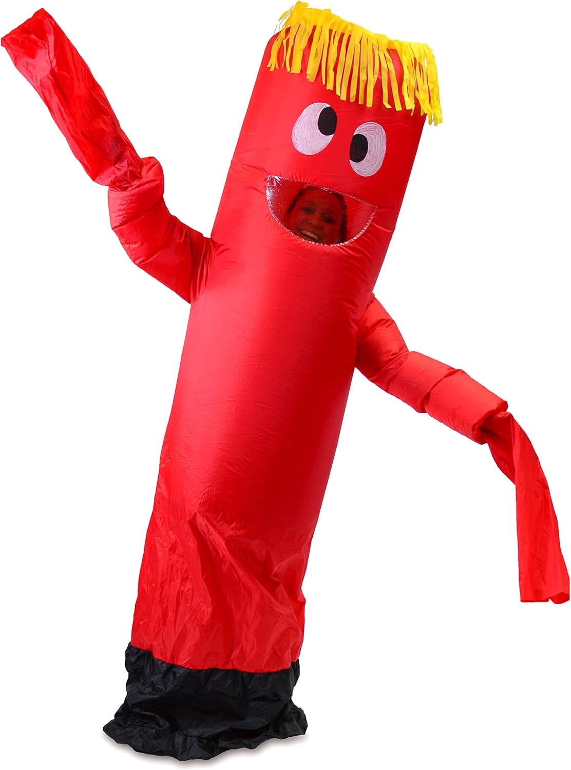 Spooktacular Creations Inflatable Costume Tube Dancer Wacky Waiving Arm Flailing Halloween Costume Adult Size (Red): Clothing