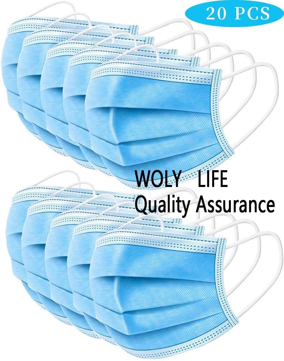 YXB 20Pcs Disposable Filter 3 Ply Dental Surgical Hypoallergenic Breathability Comfort Breathable Beauty Dust