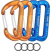 Gabbro Carabiner Clips Heavy Duty, | Wiregate Snap, Screw Locking, Aluminum, Lightweight Caribeener | for Hammock, Hiking, Camping, Water Bottle, Dog Leash Harness, Keychains