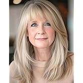 Beweig Long Mixed Blonde Layered Wig with Bangs Synthetic Replacement Wig for Women