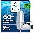 Brita Faucet Mount Water Filter for Sink, Removes 99% of Lead, Elite Filtration System, Includes 2 Replacement Filters, Chrom