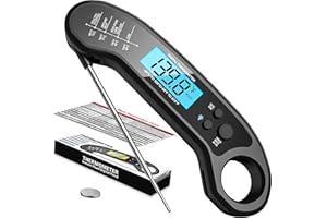 Biison Meat Thermometer Digital, Instant Read Meat Thermometer for Grill and Cooking, IP66 Waterproof Food Thermometer for Kitchen and Outside, BBQ, Turkey, Candy, Liquids, Beef
