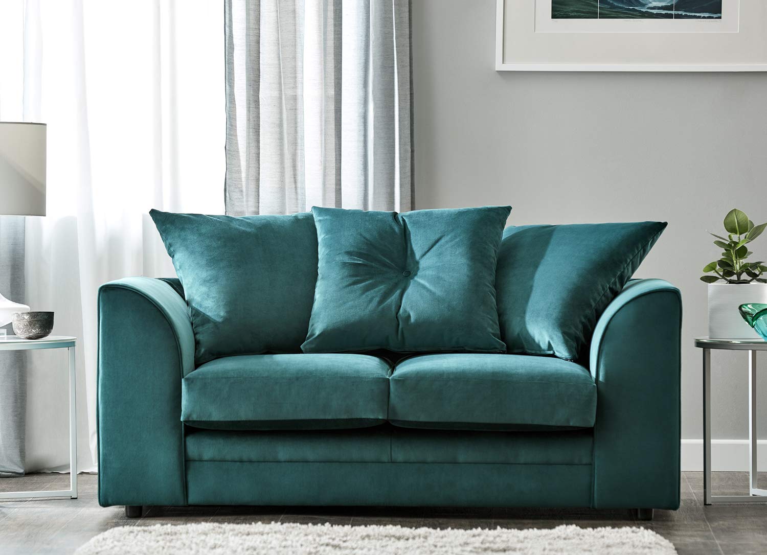 Luxury Roxie Plush Velvet 3, 2 Seater Swivel Chair Cheap Fabric Sofa