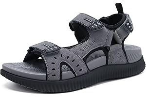 KuaiLu Mens Hiking Sandals With Arch Support Sport Recovery Athletic Walking Sandals For Man Outdoor Summer Casual Thick Cushion Beach Water Fisherman Sandal Size 7-15