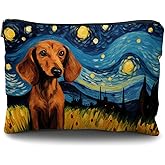 Likjad Dachshund Makeup Bag - Cosmetic Travel Toiletry Bag for Dachshund Lovers