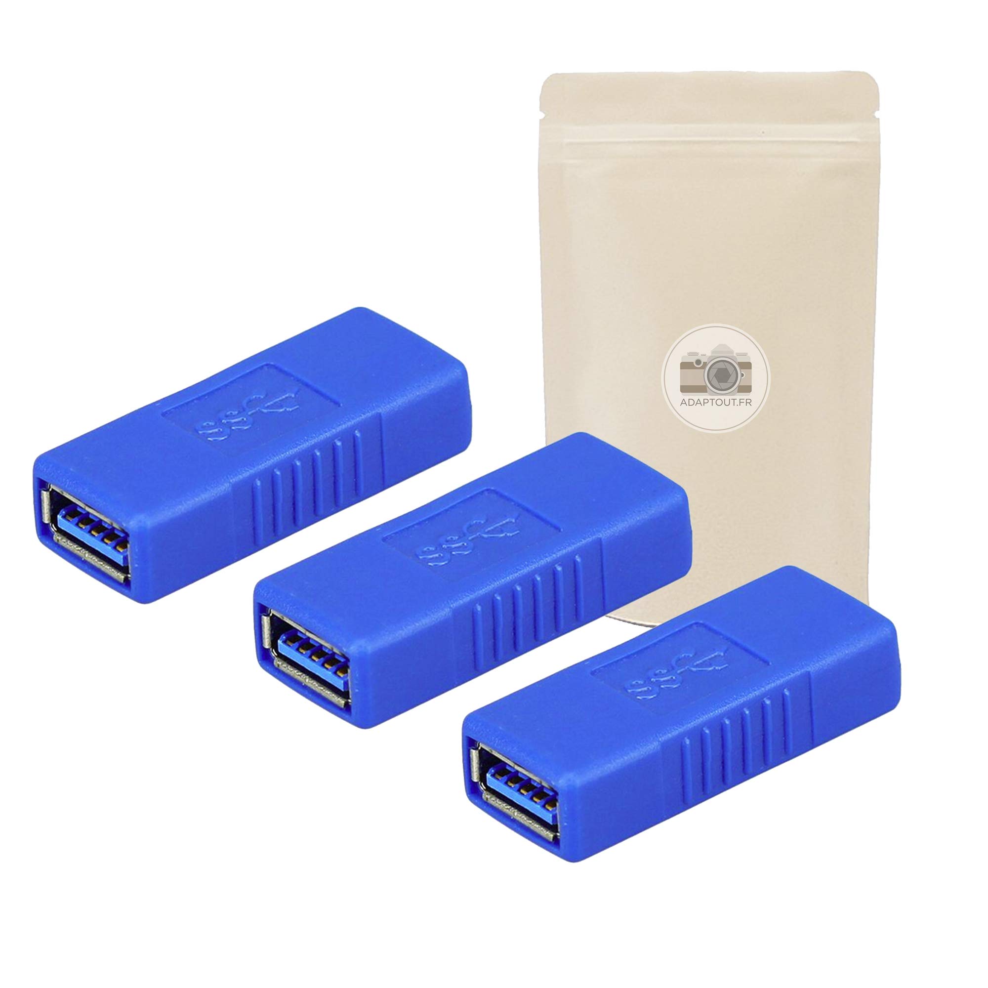 3 x USB 3 Female to Female Coupler Type A