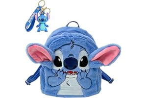 QOQXQOOH Cute Mini Plush Backpack | 11 inch Furry Small Double Strap Shoulder Bag Purse (2-Piece Set)