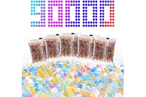 QOGELY Gel Balls Blaster Ammo Splat Orby Gun Refill(7-8 mm, 9 Packs, 90,000), 7.5 mm Gel Splatter Blaster Bullets, Compatible with All Gel Gun, for Ages 14+, Colorful