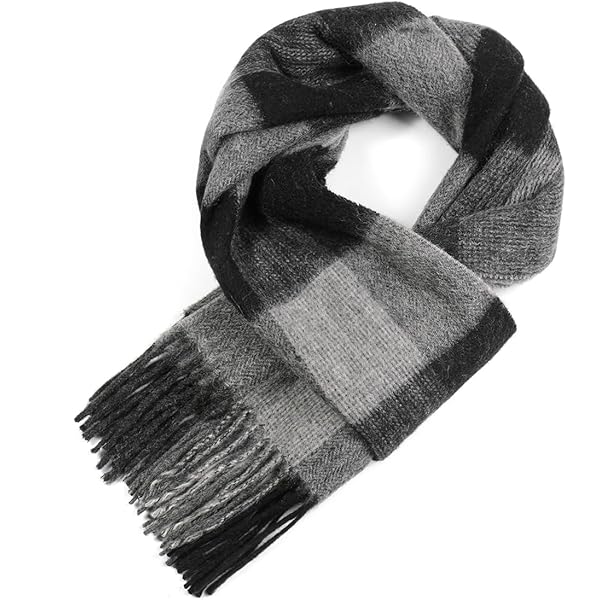 AllSaints Unisex Brushed Check Scarf - Classic Winter Scarf