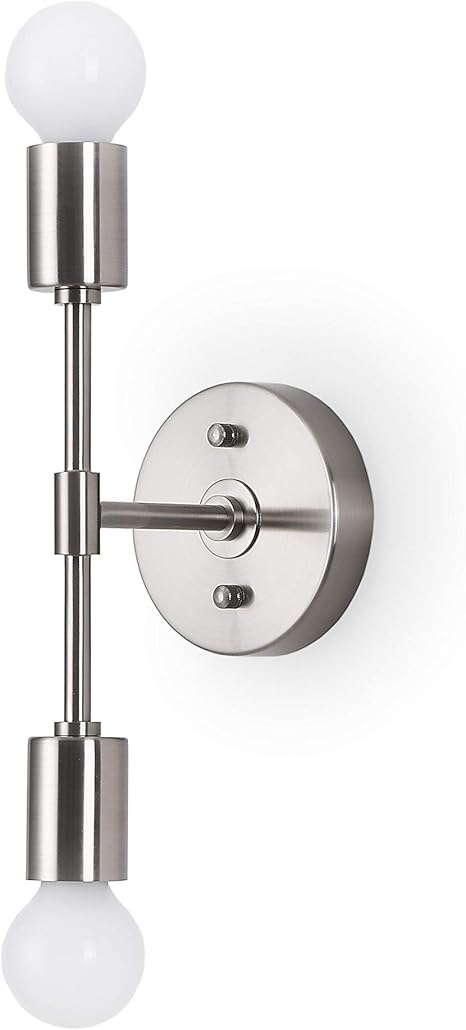 Brighttia 2 Light Wall Sconce Modern Minimalist Bathroom Vanity And Hallway Lighting Mid Century Industrial Exposed Bulb Wall Lamp Flush Mount Fixture Brushed Nickel Bw0023 2n Amazon Com brighttia 2 light wall sconce modern minimalist bathroom vanity and hallway lighting mid century industrial exposed bulb wall lamp flush mount