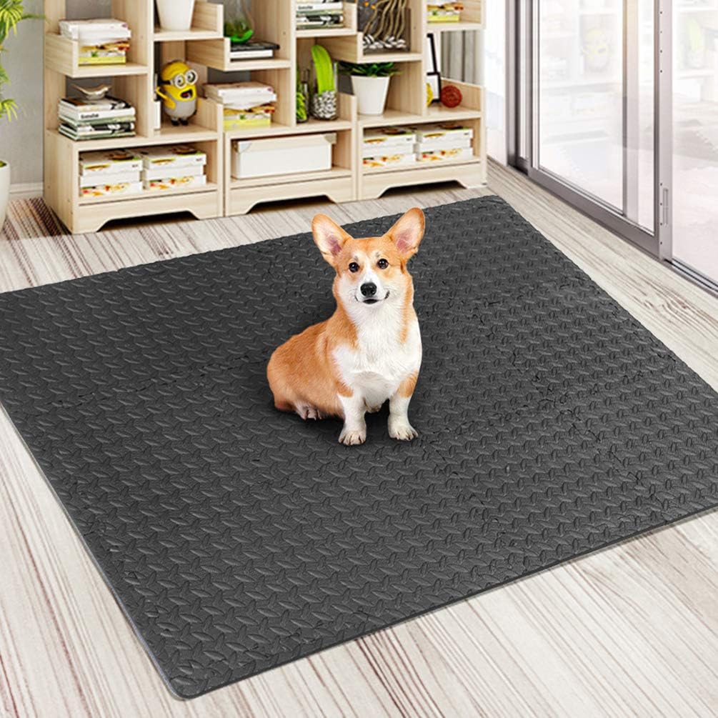 NOBRANDED 12Pcs Puzzle Exercise Mat, EVA Foam Interlocking Tiles, Protective Flooring Mats for Gym Equipment and Cushion for Workouts : Sports & Outdoors