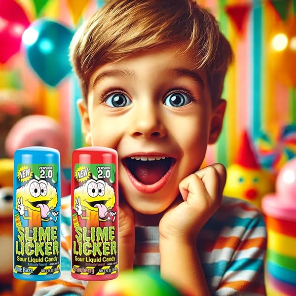 TOXIC WASTE SLIME LICKERS CANDY 2.0, BLUE RASPBERRY & STRAWBERRY – 2 OUNCE (PACK OF 12), ROLLER CANDY NEW VERSION! – BUNDLED WITH MUNCH MANIA ACCESSORY