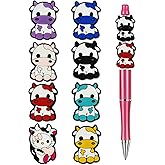 8Pcs Silicone Focal Beads for Pens – Premium Soft, Durable Beads for Custom Pen Making, DIY Craft Projects, and Personalization – Assorted Colors and Designs (Cow)