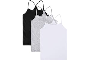 Boao 3 Pieces Girls Dance Tank Tops Racerback Camisole Undershirts Spaghetti Strap Camis Dance Clothes Tank Tops for Girls