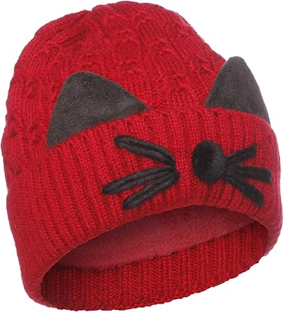 Emmalise Women S Double Pom Pom Beanie Warm Winter Knit Hat Cat Whiskers Burgundy Inside Lining At Amazon Women S Clothing Store