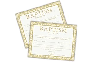 LASHICORN Baptism Certificate for Adults Children Church | 50 pk 8.5x11” of Membership Bulk Thank You for Coming Invitation to Modern Dedication Baptised Announcement