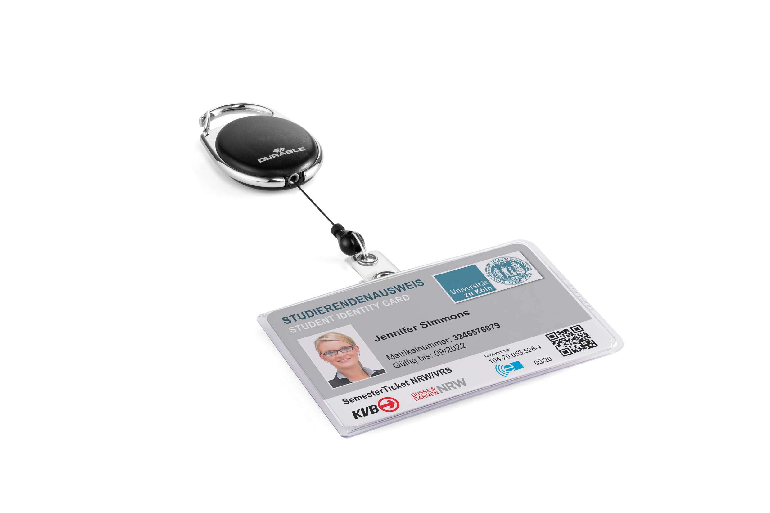 Durable Card Holder with Badge Reel Style 54 x 87mm Transparent | Pack of 1 | Lightweight | Ideal for ID and Membership Cards